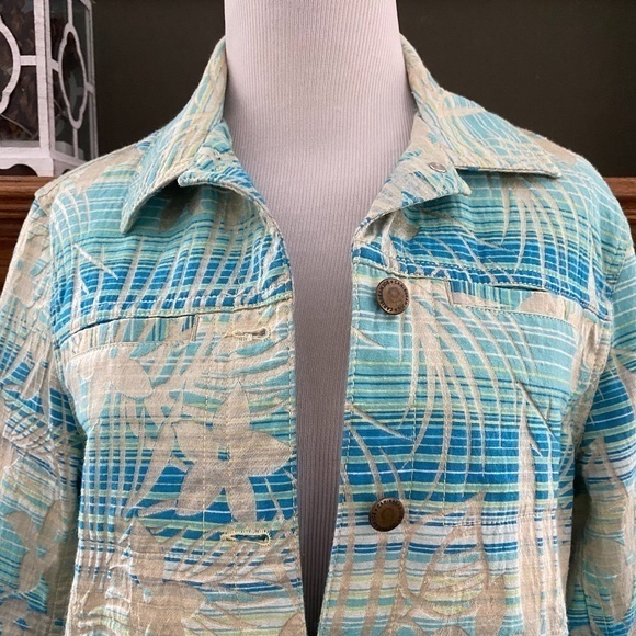Caribbean Joe Floral Tropical Jacket Sz. M - Picture 3 of 14